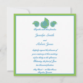 Invitación a la boda de la concha turquesa Lime Gr