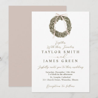 Invitación a la boda de la corona de invierno