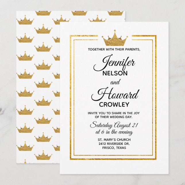 Invitación a la boda de la Corona de Oro (Anverso / Reverso)