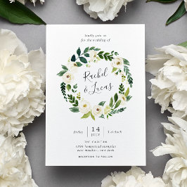 Invitación a la boda de la corona floral de Alabas