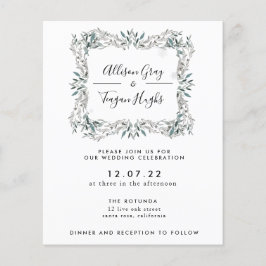 Invitación a la boda de la corona floral | Folleto