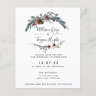 Invitación a la boda de la corona floral   Folleto