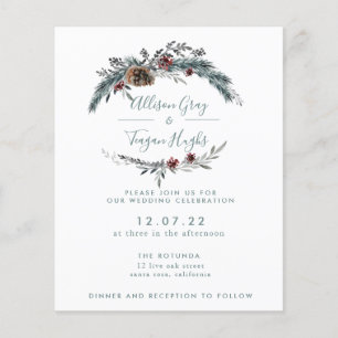 Invitación a la boda de la corona floral   Folleto