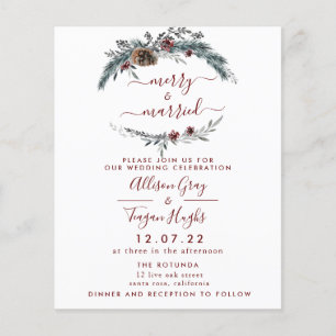 Invitación a la boda de la corona floral   Folleto