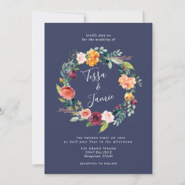 Invitación a la boda de la corona floral Paprika B