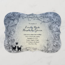 Invitación a la boda de la cosecha azul Fancy Cat