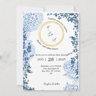 Invitación a la boda de la cosecha azul | Sencillo