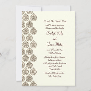 Invitación a la boda de la cosecha de Damask (marr
