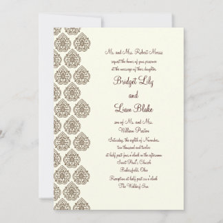 Invitación a la boda de la cosecha de Damask (marr