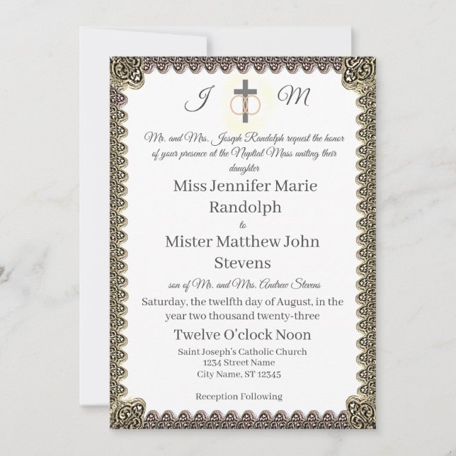 Invitación a la boda de la cosecha de la Iglesia (Anverso)
