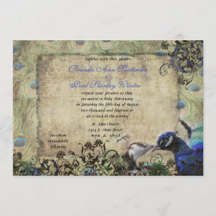 Invitación a la boda de la cosecha de pavo real