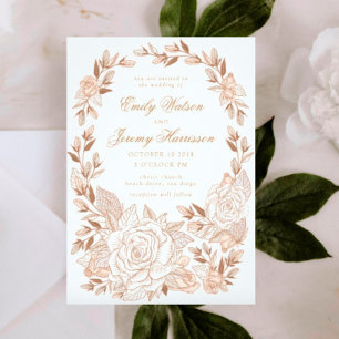 Invitación a la boda de la cosecha del Rosa de Mus