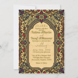 Invitación a la boda de la cosecha islámica azul r