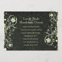 Invitación a la boda de la crema con aspecto de cu