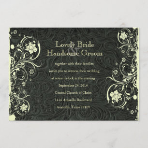 Invitación a la boda de la crema con aspecto de cu