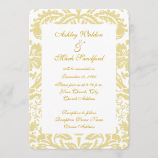 Invitación a la boda de la crema floral Gold