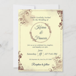 Invitación a la boda de la crema ornamental y la c