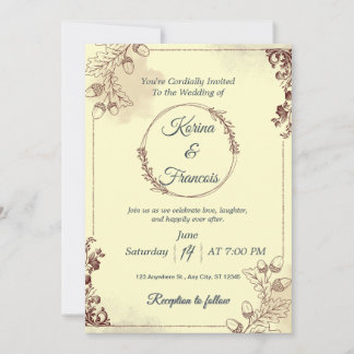 Invitación a la boda de la crema ornamental y la c