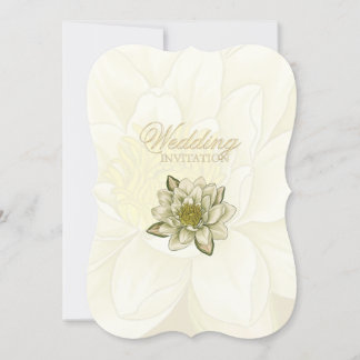 Invitación a la boda de la crema Water Lily Gold