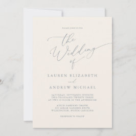 Invitación a la boda de la crema y el gris azul tu