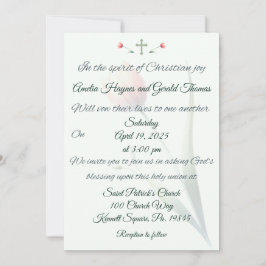 Invitación a la boda de la cruz cristiana y los tu