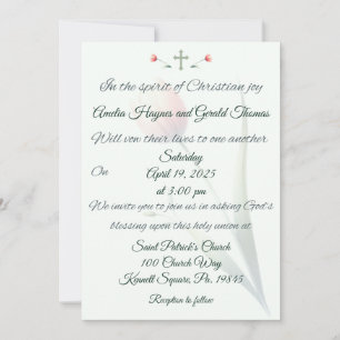Invitación a la boda de la cruz cristiana y los tu