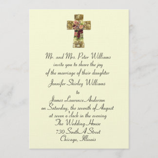 Invitación a la boda de la cruz floral