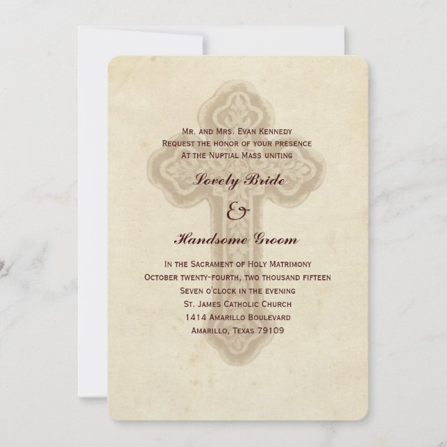 Invitación a la boda de la Cruz Roja de la Antigua (Anverso)