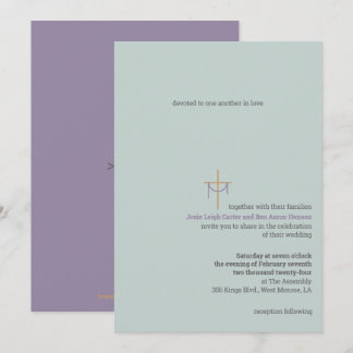 Invitación a la boda de la cruz y la ropa
