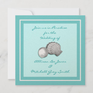 Invitación a la boda de la cubierta marina