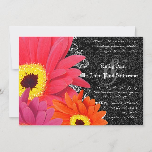 Invitación a la boda de la Daisy de Coral y Fuchsi (Anverso)