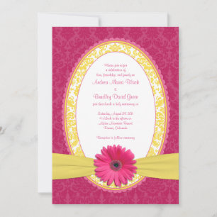 Invitación a la boda de la Damasco Amarillo Gérber
