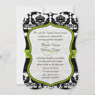 Invitación a la boda de la Damasco de Apple Green