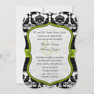 Invitación a la boda de la Damasco de Apple Green 