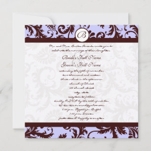 Invitación a la boda de la Damasco de Chocolate Br