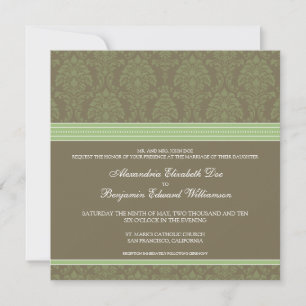 Invitación a la boda de la Damasco de Chocolate ve