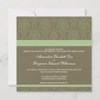 Invitación a la boda de la Damasco de Chocolate ve