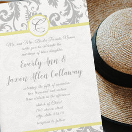 Invitación a la boda de la Damasco de Iris amarill