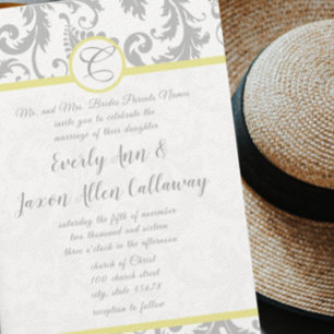 Invitación a la boda de la Damasco de Iris amarill