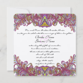 Invitación a la boda de la Damasco de Oro Verde Li