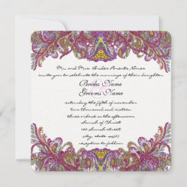 Invitación a la boda de la Damasco de Oro Verde Li