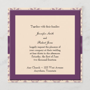 Invitación a la boda de la Damasco de Pluma y Cham
