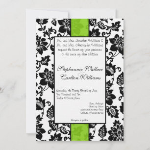 Invitación a la boda de la Damasco floral de color