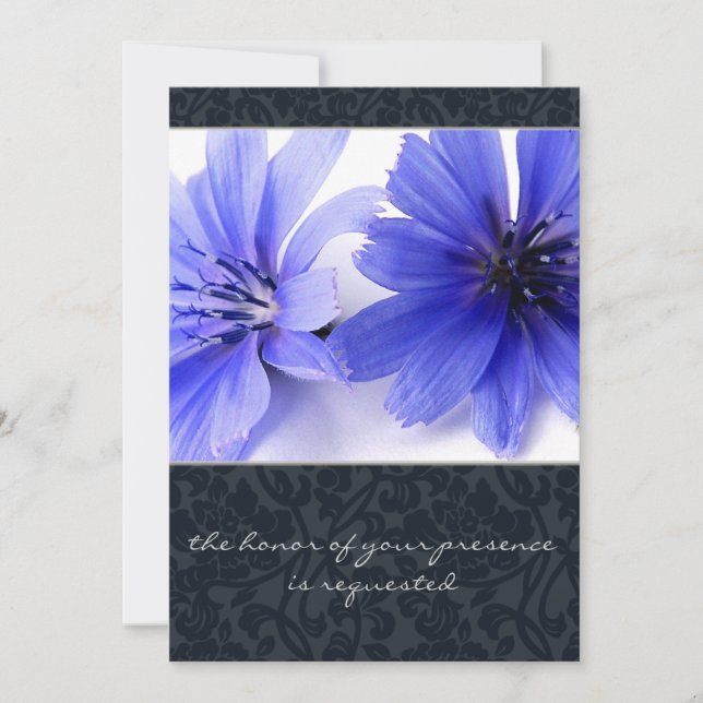Invitación a la boda de la Damasco floral de la Ma (Anverso)