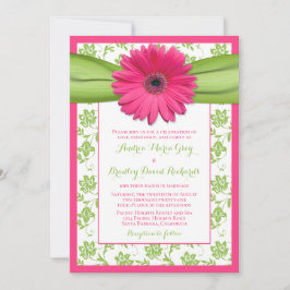 Invitación a la boda de la Damasco Floral Verde Ro
