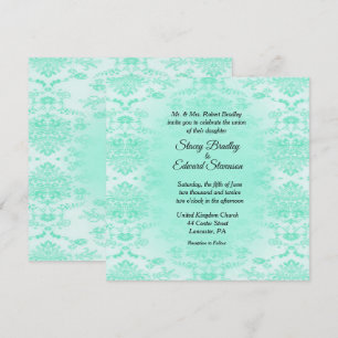Invitación a la boda de la Damasco verde de la Min