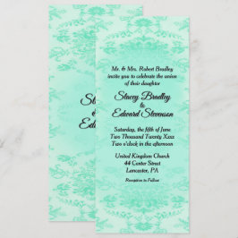 Invitación a la boda de la Damasco verde de la Min