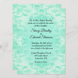 Invitación a la boda de la Damasco verde de la Min