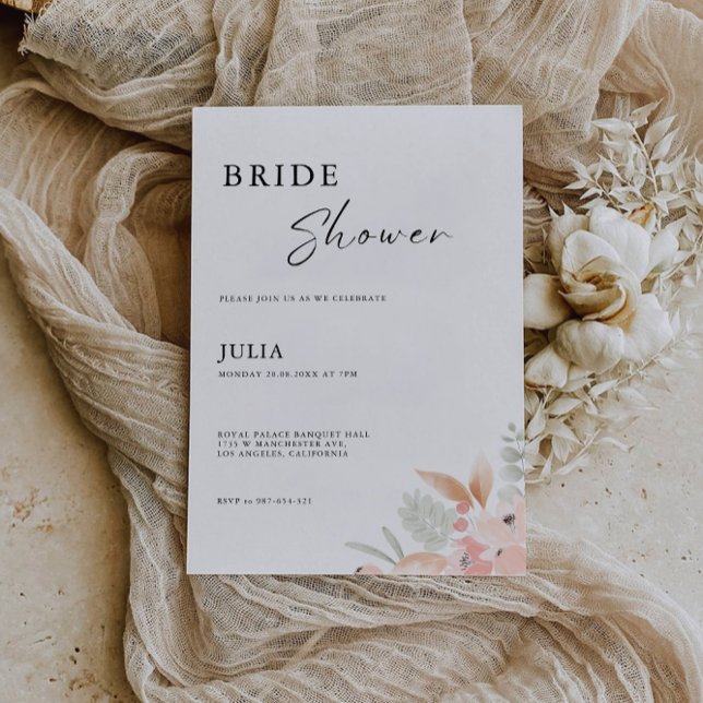 Invitación a la boda de la ducha de flores silvest (Wildflower Bridal Shower Wedding Invitation)