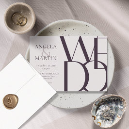 Invitación a la boda de la eclosión minimalista en